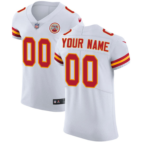 Men's Kansas City Chiefs White Vapor Untouchable Custom Elite NFL Stitched Jersey